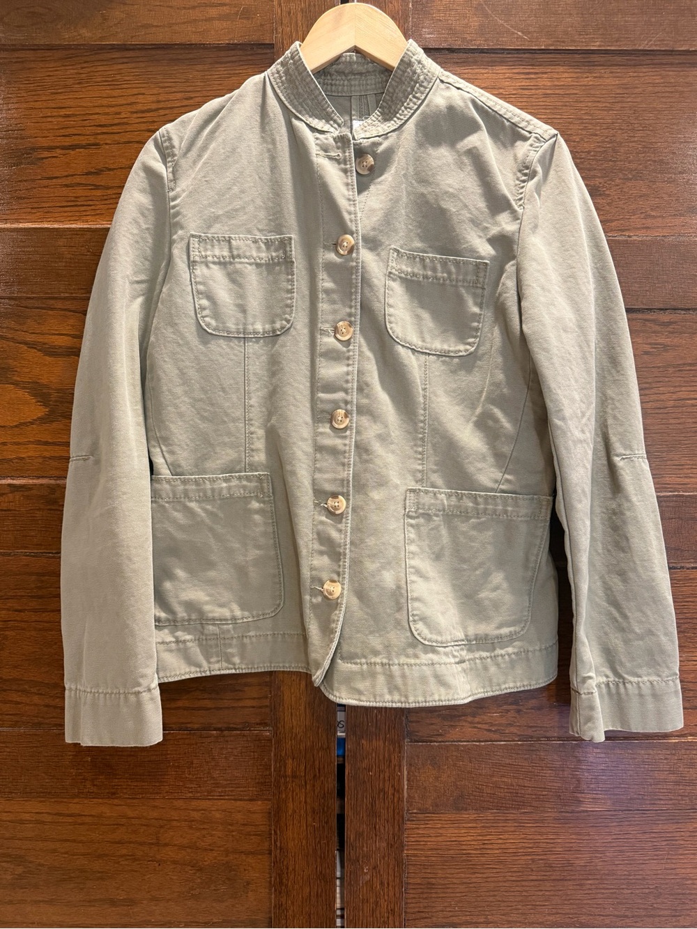 GAP medium 100% cotton Light Olive Military Field Jacket spring coat Y2K canvas
